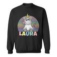 Laura Name Vorname Einhorn Regenbogen Personalisiert Sweatshirt