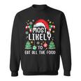 Most Likely To Eat All The Food Family Xmas Holiday Sweatshirt