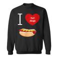 I Love Hot Dogs I Heart Hot Dog Sausage Lover'sSweatshirt