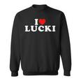 I Love Lucki I Heart Lucki Red Heart Sweatshirt