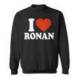 I Love Ronan I Heart Ronan Red Heart Valentine Sweatshirt