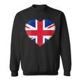 I Love United Kingdom Uk British Flag Heart Outfit Sweatshirt