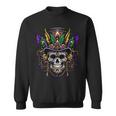 Mardi Gras Skull Top Hat New Orleans Witch Doctor Voodoo Sweatshirt