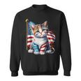 Memorial Day Cat Kitten 4Th Of July Patriotic Usa Flag Sweatshirt