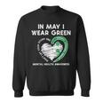 Mental Health May Wear Green Semicolon Depression Awareness Sweatshirt