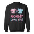 Mommy Gender Reveal Elephant Pink Blue Matching Family Mom Sweatshirt