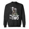 Moo Moo I'm Two 2Nd Birthday Cute Cow Sounds Toddler Sweatshirt