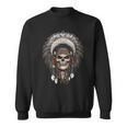 Native American Indian Chief Skull Motorcycle Rider Vintage Sweatshirt