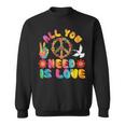 All You Need Is Love Tie Dye Peace Sign 60S 70S Peace Sign Sweatshirt