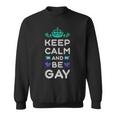 New Blue Gay Male Mlm Pride Flag Keep Calm & Be Gay Sweatshirt