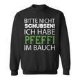 Nicht Schubsen Pfeffi Bauch Sweatshirt - Schwarz, Spaßiges Tee