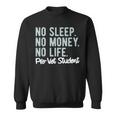 No Sleep No Money No Life Pre-Vet Student Sweatshirt