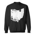 Ohio Love Cleveland Oh State Map Distressed Sweatshirt