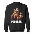 Papa Bärater 3 Kinder Familien Papaatertag Sweatshirt