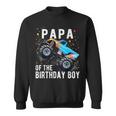 Papa Of The Birthday Boy Monster Truck Family Matching Sweatshirt