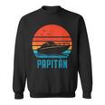 Papitän Motorboot Bootsführerscheinatertag Papa Kapitän Sweatshirt