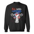 Patriotic Cow Usa Flag 4Th Of July Red White And Moo Sweatshirt