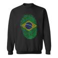 Patriotic Fingerprint Brazil Brazilian Flag Sweatshirt