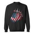 Patriotic Usa Flag Fighter Jets Boys 4Th Of July Sweatshirt