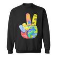 Peace Sign Hand Tie Dye Hippie 60S 70S 80S Boys Girls Sweatshirt