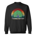 Peacock Bird Vintage Style Distressed Retro Peacock Sweatshirt