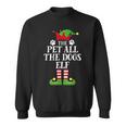 Pet All The Dogs Elf Family Matching Christmas Elf Pajama Sweatshirt