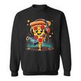 Pizza Gamer Love Play Video Games Controller Headset Sweatshirt