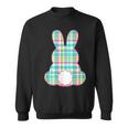 Plaid Pastel Multi Color Gingham Check Easter Bunny Sweatshirt