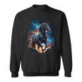 Precioso Caballo Con Cielo Relámpago Caballo Camisa de entrenamiento