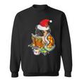 Pug Reading Book Dog Bookworm All Booked For Christmas Sweatshirt