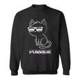 Purride Asexual Flag Sunglasses Gay Pride Cat Lover Sweatshirt