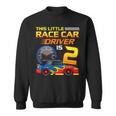 Race Car Driver 2Nd Birthday 2 Years Old Toddler Boy Racing Sweatshirt