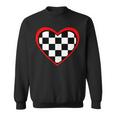 Racing Checkered Flag Heart Race Car Sweatshirt