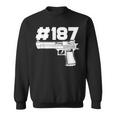 Rapper 187 With Hashtag Ratchet And Gangster Motif Sweatshirt