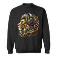 Rasta Reggae Music Headphones Jamaican Lion Of Judah Sweatshirt