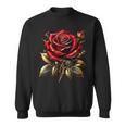 Red Rose Red And Gold Sweatshirt