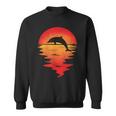 Retro Dolphin Sunset Romantic Vintage Dolphin Sweatshirt