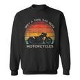 Retro Father's Day Only A Cool Dad Rides Motorcycles Biker Sweatshirt