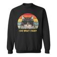 Retro I Do What I Want Cat Vintage Cat Lover Sweatshirt