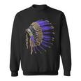 Rez Native American Buffalo Skull Feathers Indian Sweatshirt