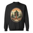 Sequoia National Park Tree Illustration Hiking Retro Badge Sweatshirt