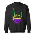 Skeleton Rock Hand Pocket Mardi Gras Bones Music Lover Band Sweatshirt