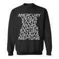 Solar System Planets List Outer Space Science Sweatshirt