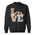 St Bernard Lazy Puppy Dog Slobbers On Word Love Sweatshirt