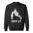 Stay Lit Burning Church Witchcraft Okult Grunge Satanic Sweatshirt