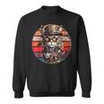 Steampunk Cat Retro Sunset Glasses Hat And Watches Sweatshirt