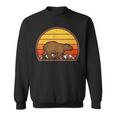 Sunset Capybara Lover Vintage Retro Capybara Sweatshirt