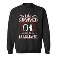 We Survived 1 Year Of Marriage Couple 1St Anniversary Sweatshirt