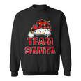 Team Santa Red Plaid Claus Hat Matching Family Christmas Sweatshirt
