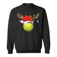 Tennis Player Reindeer Santa Hat Tennis Ball Christmas Sweatshirt